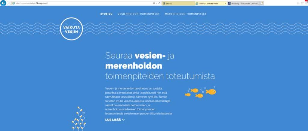 Merenhoidon toteutuminen 2018-2019 Toimien toteutumisen nettisivu: http://vaikutavesiintpo.24mags.