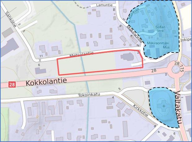 4 Suunnittelualueen ulkopuolella Metsolantien varrella olevat pientaloalueet ovat täysin rakentuneita.