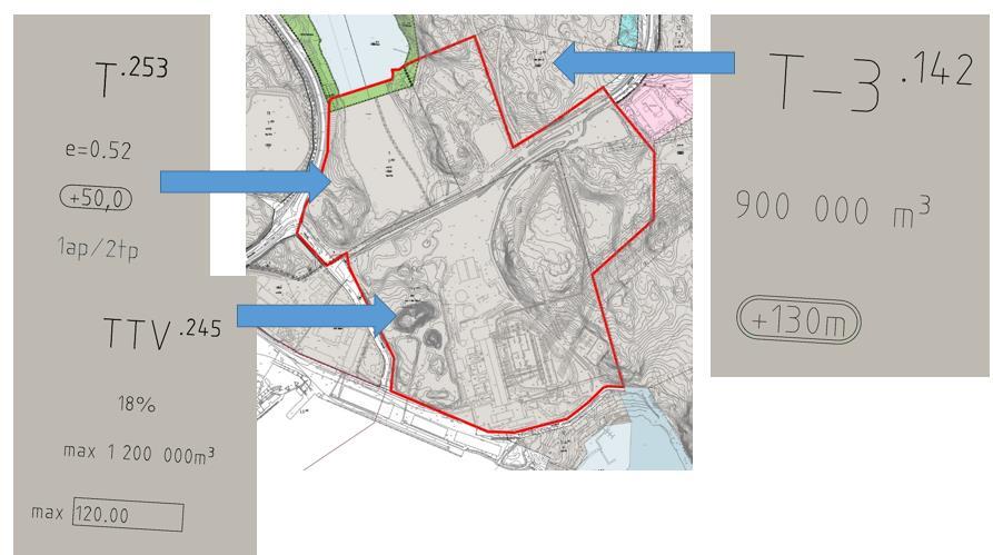 Siinä suunnittelualue on osoitettu teollisuus- ja varastoalueeksi (T), vesialueeksi (W) ja suojaviheralueeksi, jolla