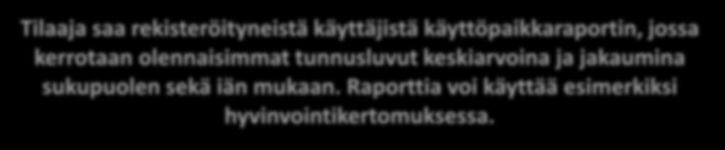 nykyisestä liikunta-aktiivisuudestasi Saada ennusteen tulevasta kunnostasi Tilaaja saa rekisteröityneistä