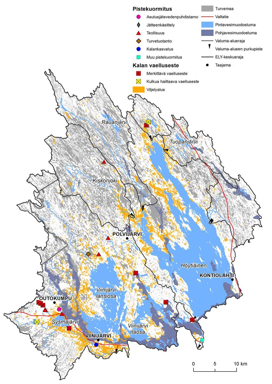 Viinijärvi-Höytiäinen, suunnittelualue asukkaat: 24 100 (v. 2015), asukastiheys 10 as.