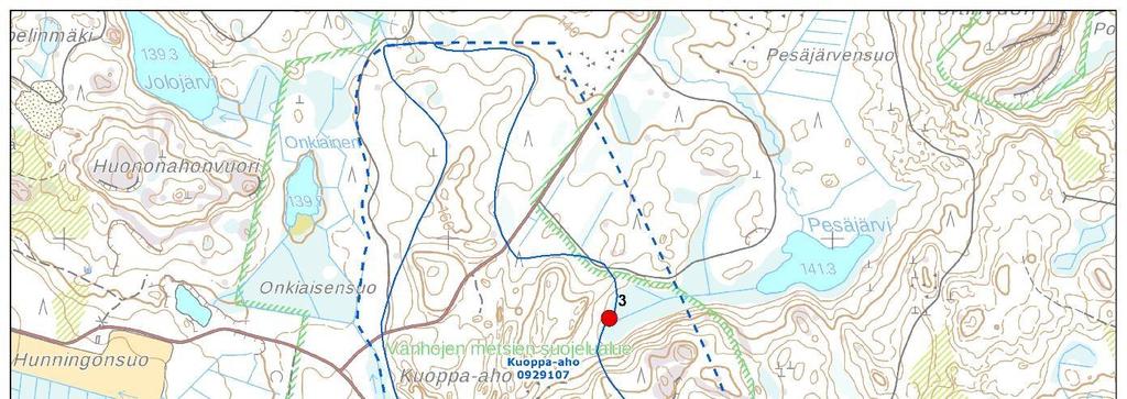 POHJAVESIALUEIDEN SUOJELUSUUNNITELMA 24 7.5 Kuoppa-aho 7.5.1 Iso-Nahkiaisen laskupuron lähde Iso-Nahkiaisen laskupuron varteen sijoittuu pieni umpeen kasvava avolähde ja sen ympäristön tihkupintaa.