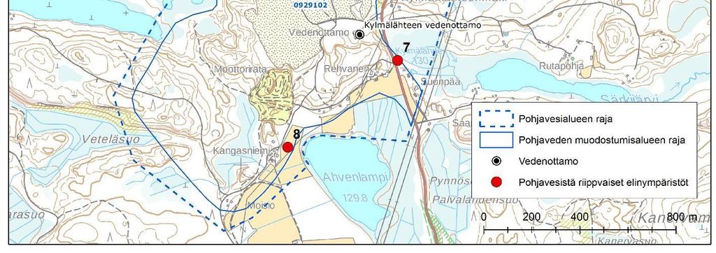 9 Unnasjärvi Unnasjärven pohjavesialueen länsireunan luonnonsuojelualueella sijaitsevalla lähteellä ei havaittu maastokartoituksessa