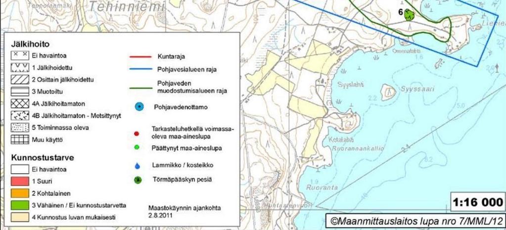 12). 9.2.3 Unnasjärvi Unnasjärven pohjavesialueella kartoitettiin SOKKA-hankkeessa yhden maa-ainesten ottoalueen tilanne.