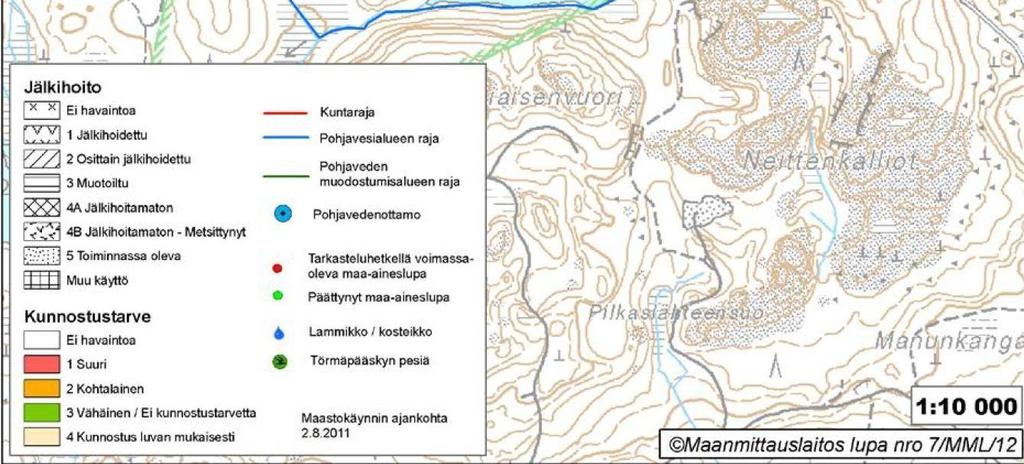 Maa-aineslupa on myönnetty kymmeneksi vuoden kokonaisottomäärälle 133 000 m 3.