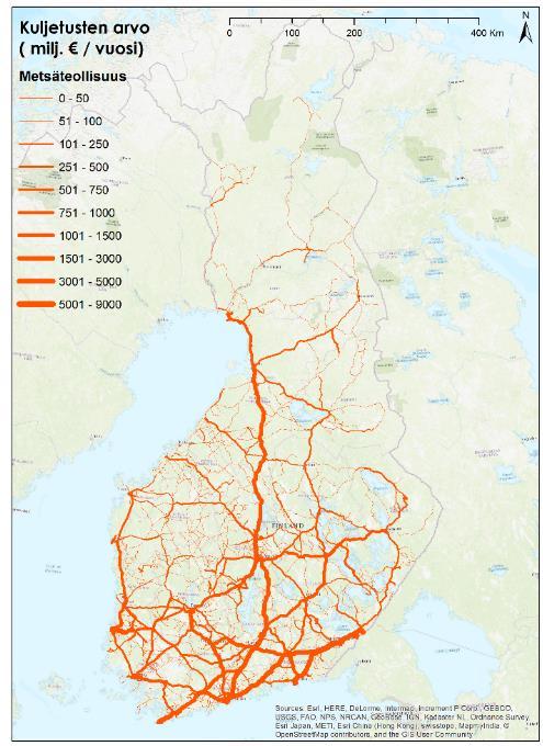 Teollisuuden tavaraviennin arvoja