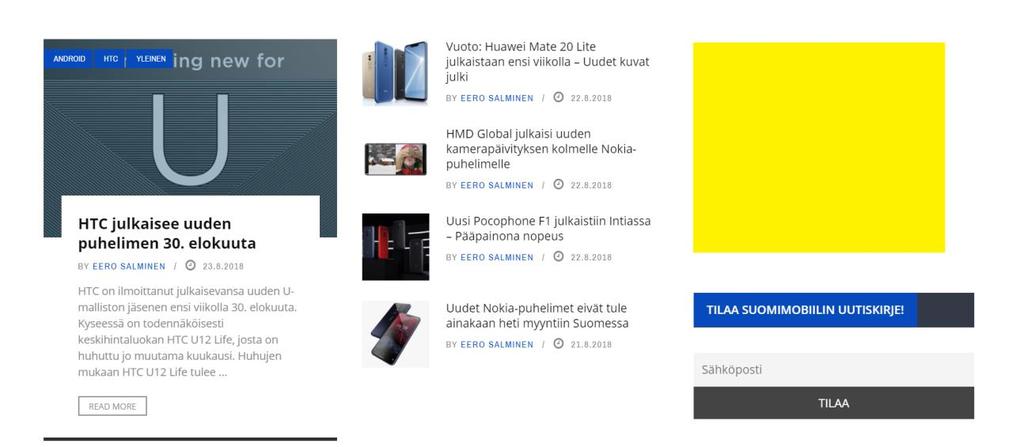 SuomiMobiili Display S SuomiMobiili Display S on pieni ja edullinen vaihtoehto.