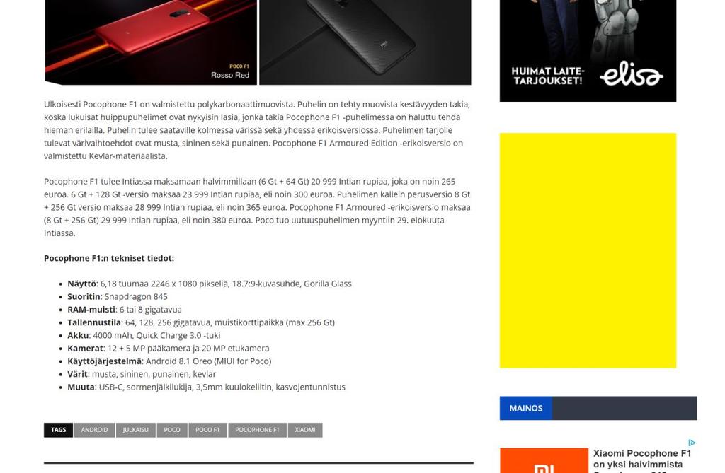 SuomiMobiili Display M SuomiMobiili Display M mainospaikka tarjoaa keskikokoisen ja edullisen tavan mainostaa.