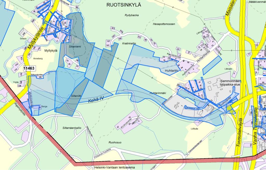 TUUSULAN KUNTA Sivu 6 / 13 Alueen yleiskuvaus ja maanomistus Suunnittelualue on käytännössä rakentamaton. Kaava-alueen keskiosissa on kallioisia mäkiä sekä metsää.