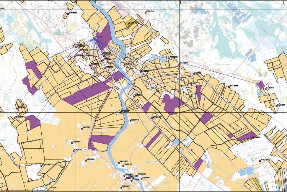 ESIMERKKI Karjatila peltoala 74 ha (+1,48 ha) Lohkojen lukumäärä (kpl) 22 10 Lohkokoko (ha) 3,3 7,5