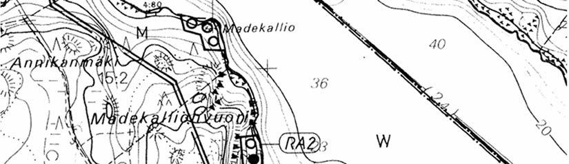 Suunnittelualue on osoitettu kuvaan likimääräisesti punaisella aluerajauksella.