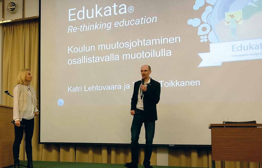 Katri Lehtovaara ja Tarmo Toikkanen esittelevät oppimisen muotoilua Edukata-mallilla.