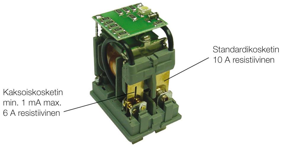 (4,8 mm) Signaali/kuormarele C7-H23 on erikoisrele yhdellä kuormakoskettimella ja yhdellä signaalikoskettimella. Kuormakosketin on standardi (AgNi) max. 10 A virralle (resistiivinen kuorma).