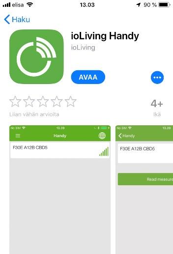 ioliving Handy tiedonsiirtosovelluksen asennus ja käyttö Android- ja ios-sovelluksen asentaminen älypuhelimeen