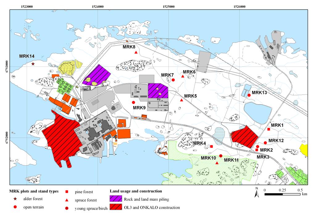 Figure 16. Location of MRK plots.