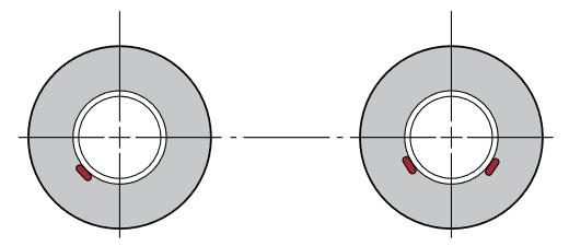 Kuva 4. Kaapelin paikka putkeen asennettaessa (Raychem installation and maintenance manual 2016, 6).