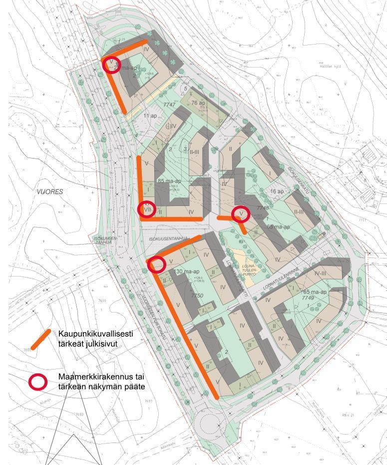 RAKENTAMISTAPAOHJE, KORTTELIALUEET pienillä asunto- tai rappukäytäväkohtaisilla syvennyksillä.