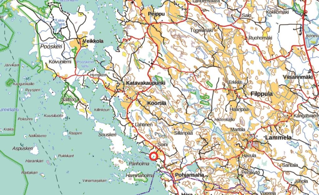 23 Merikarvian rantayleiskaavan muutokset Pohjansaha tila Salo 484-407-6-39 Yleiskaavamuutoksen tarkoituksena on muuttaa