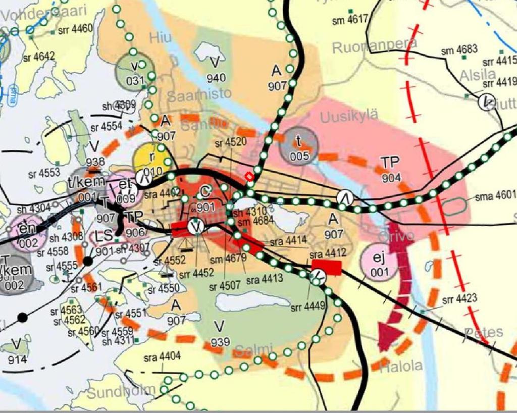 Uudenkaupungin kaupunki, Kaupunkisuunnittelu Sivu 7 / 15 3.2 Suunnittelutilanne Maakuntakaava Varsinais-Suomen maakuntakaavassa, joka on ympäristöministeriön vahvistama 20.3.2013, alue sijoittuu työpaikkatoimintojen alueelle (TP).