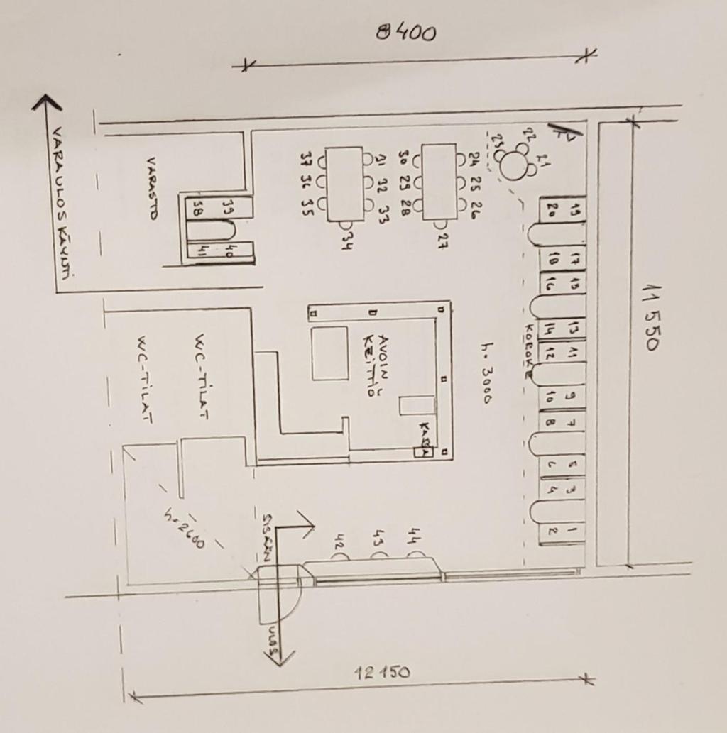 Kuva 46: Ravintolan pohjapiirustus (vuokratilakaavio, Ravintola Opera) Kuva 47