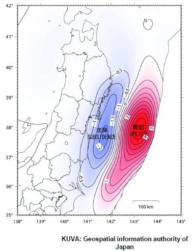 Fukushima Dai-ichi Maanjäristys 11.3.2011 klo 14:46 Japanin aikaa Tyynellä merellä, n.