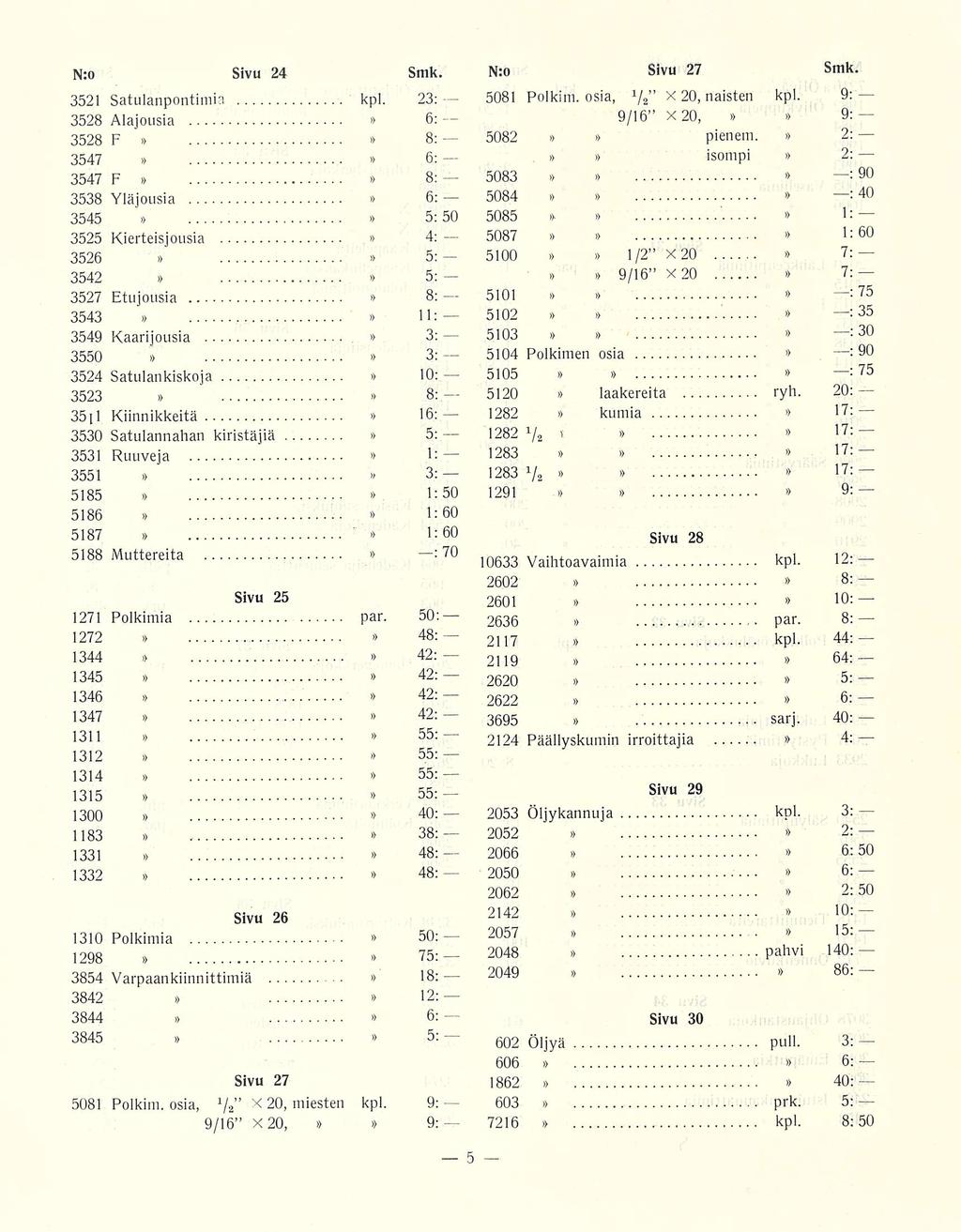 : Nro Sivu 24 Smk. 3521 Satulanpontimia kpl.