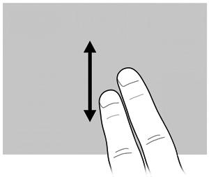 Voit vierittää asettamalla kaksi sormea näytölle ja liikuttamalla niitä näytöllä