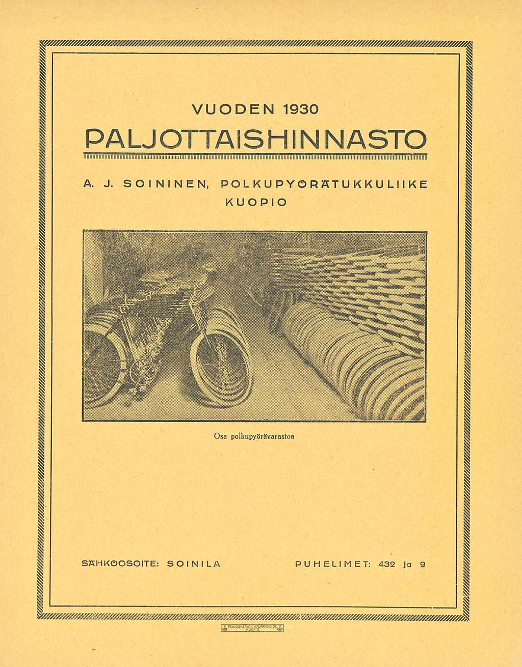 VUODEN 1930 PALJO