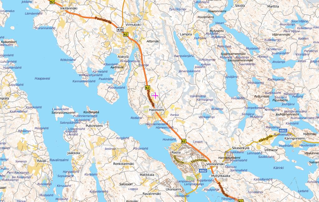 Hirvikallio Consulting Osallistumis- ja arviointisuunnitelma 2 ( 6 ) 2 SUUNNITTELUALUEEN SIJAINTI Muutosalue sijaitsee Ruokolahden kunnassa Virmutjoen alueella.