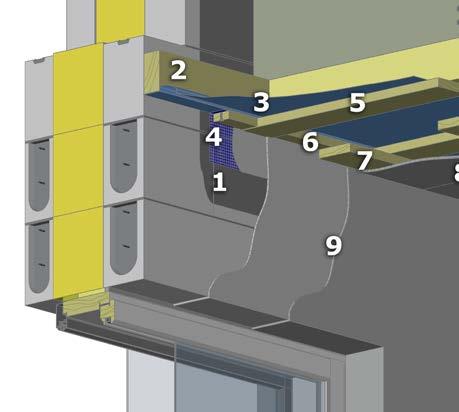 4 Höyrynsulku 0,2 mm (ISOVER VapoBlock PE, standardin SFS-EN 13984:en mukainen kalvo) laskostetaan ja taitetaan yläjuoksua vasten noin 50 mm levey deltä ja kiinnitetään alustavasti nitojalla k100.