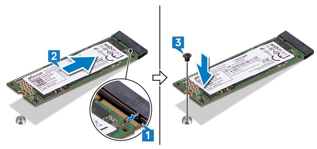 SSD-aseman/Intel Optanen vaihtaminen VAARA: Ennen kuin teet mitään toimia tietokoneen sisällä, lue tietokoneen mukana toimitetut turvallisuustiedot ja noudata kohdan Ennen tietokoneen komponenttien
