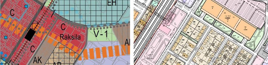 4/7 Kuva: Ote voimassa olevasta yleiskaavasta. Kuva: Ote voimassa olevasta asemakaavasta.
