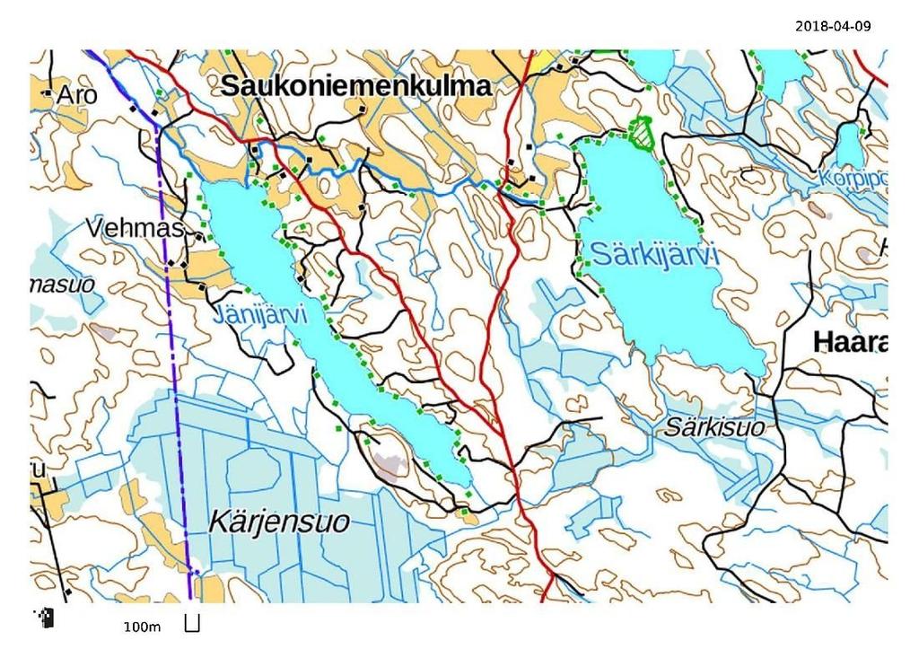 5 3 JÄNIJÄRVI Noin 83 hehtaarin kokoinen Jänijärvi sijaitsee Tammelan pohjoisosassa. Järven ranta on tiheään rakennettu ja hyödynnetty.