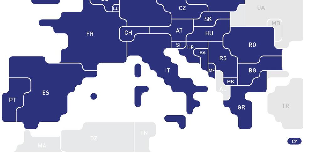 Jäsenenä 42 kantaverkkoyhtiötä (TSO) 35 Euroopan maasta