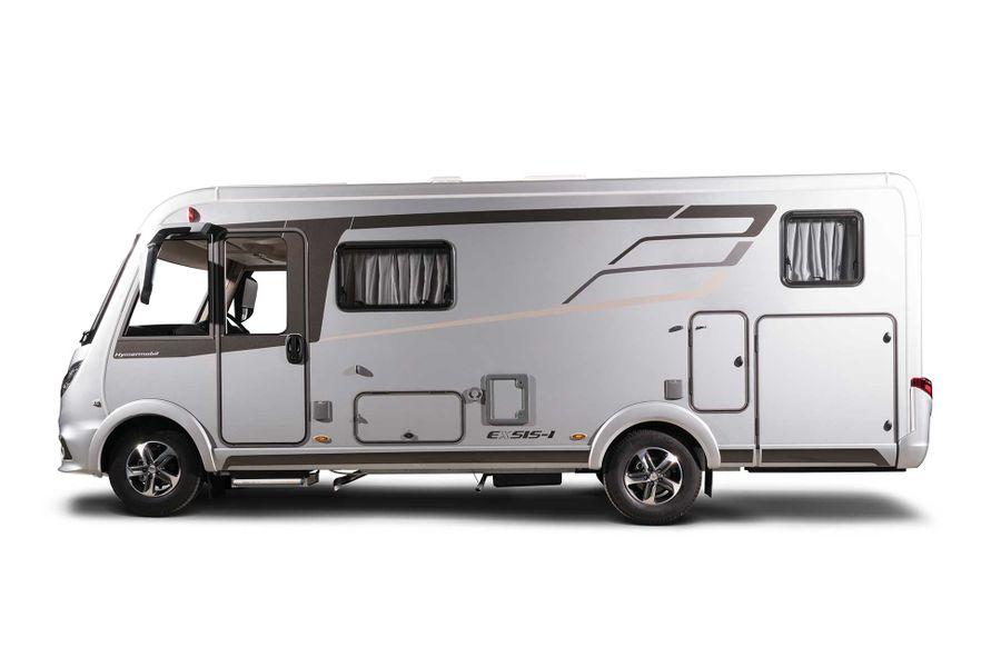 Hopeanvärinen Hymermobil Exsis-i - oikea puoli