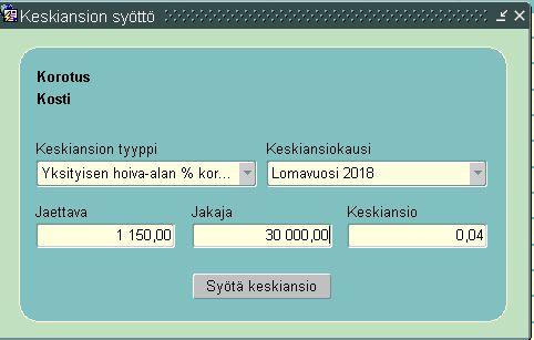 21(24) Prosenttiperusteisesti korotettavat lomapalkat Palkkalajit: PL1600 - Lomapalkka, kk Laskentasääntö: Voimassa oleva kk-palkka / 25 = yhden lomapäivän á-hinta PL1610 - Lomaraha, kk