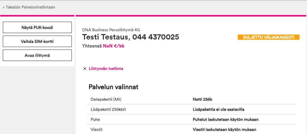 ominaisuuksia valitsemalla sen listasta Mahdollisia muutoksia ovat