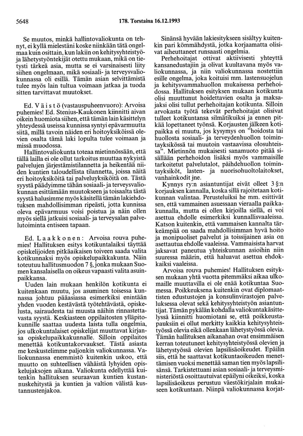 5648 178. Torstaina 16.12.