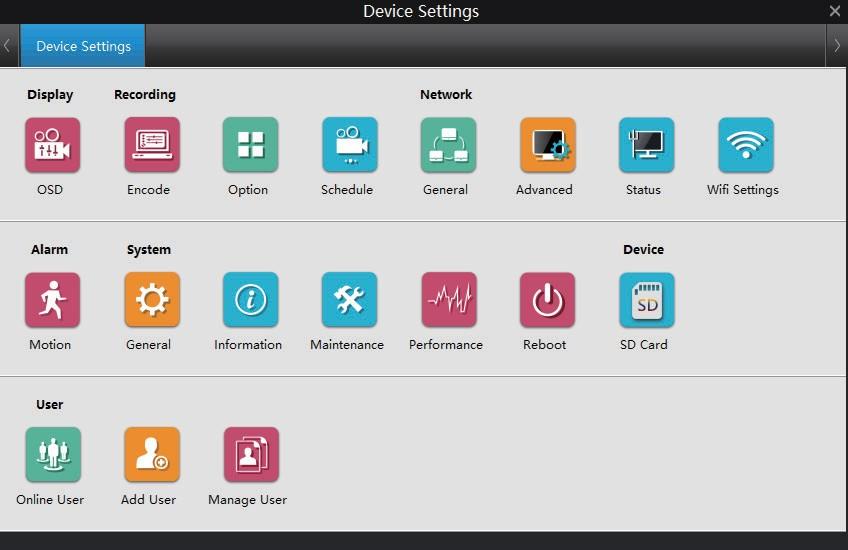 WiFi-asetukset Napsauta Basic Settings -painiketta ja siirry kohtaan Network >> Wi-Fi Settings. Device list State: login success Add Device Huom.