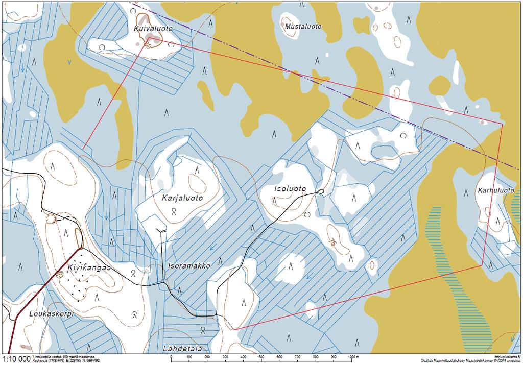 alueiden metsät ovat osin iäkästäkin puolukka- ja mustikkatyypin kangasmetsää, joskin alueella esiintyy pieninä kuvioina rehevimpiäkin metsiä, jopa lehtoja. Linjalaskennat toteutettiin 7.-8. ja 14.6.