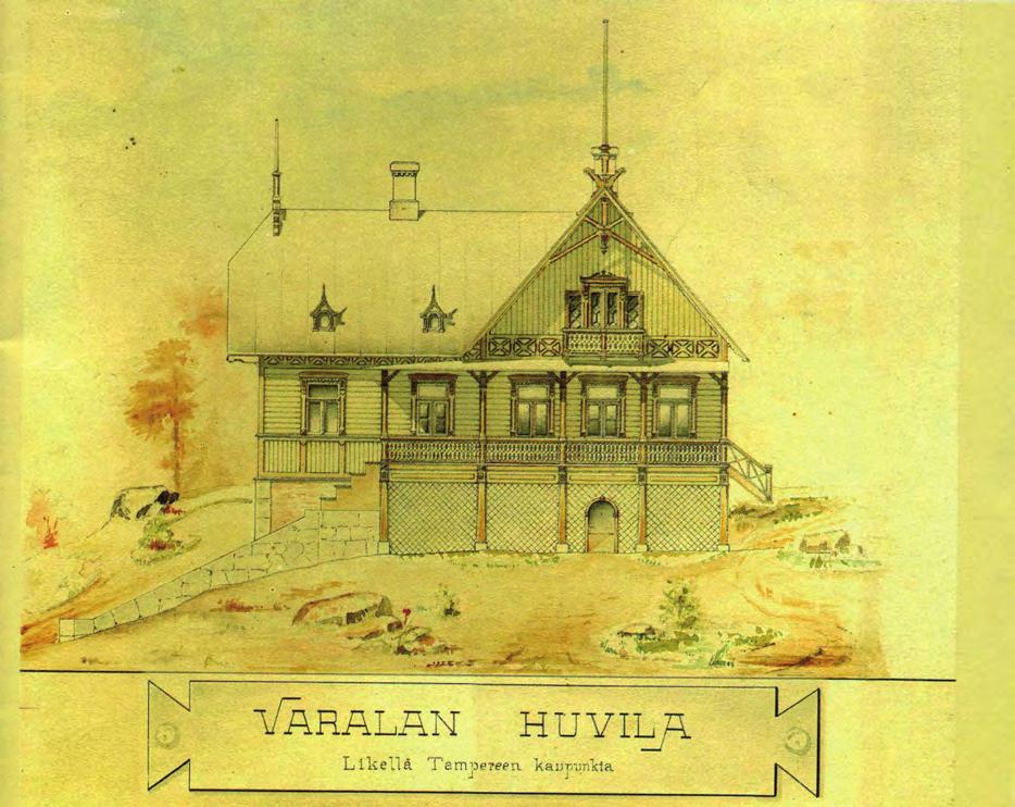 6 Huvilan alkuperäiset julkisivupiirustukset v. 1892.