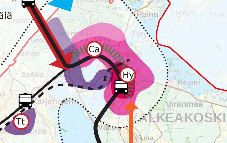 Asemakaava numero 136, hyväksytty 8.4.1963, kunnallisteknisten rakennusten ja laitosten korttelialuetta (YT) ja puistoa (P) ja katualuetta Asemakaava numero 226, hyväksytty 21.1.1975, kunnallisteknisten rakennusten ja laitosten korttelialuetta (YT) Asemakaava numero 180, hyväksytty 13.