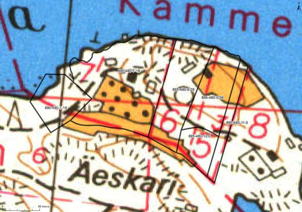 kiinteistöjen kiinteistörajat ja tunnukset (Lähtöaineistot MML). Kuva 3.
