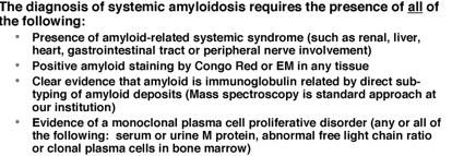 AL amyloidoosin diagnostiset kriteerit Mayo Clinic