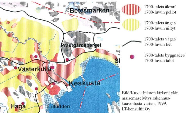Vuoden artasta voi nähdä, että vajaan ahdenymmenen vuoden aiana uusia raennusia on tullut vain muutamia uten esim. joen länsipuolelle raennetut ruotsinielinen oulu ja opettajien asuinraennus.