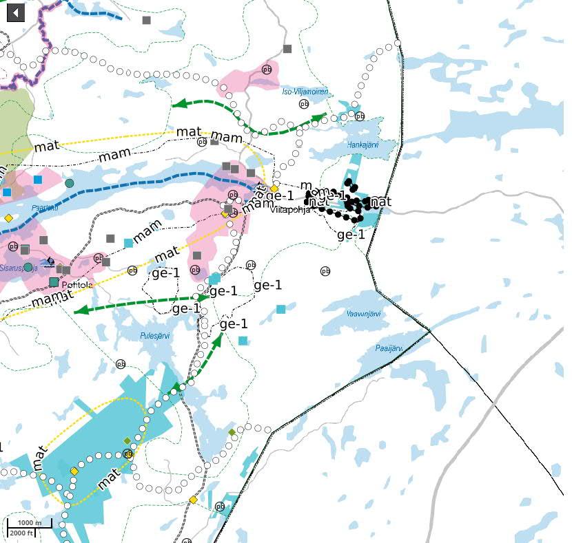 Pohjois-Tampereen strateginen yleiskaava pb = perinnebiotooppi (ymp.suojeluvir.