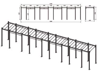 501404 CF-teline 12780-2 Mitat 12780 x 1800 x 2700 mm.