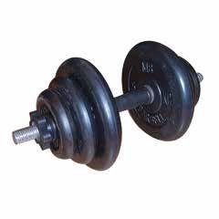 471105, 5,0 kg 5Käsipainotanko Kromattu, Ø 50 mm, turvallisilla