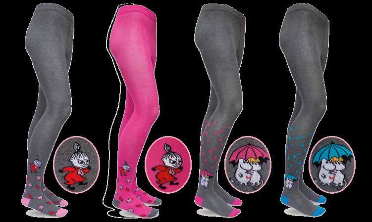 Tuote nro 501 86-92 cm, 98-104 cm, 110-116 cm, 122-128 cm, 134-140 cm, 146-152 cm 11,00 / 1 PARI 30,00 / 3 PARIA LASTEN MUUMI-SUKKAHOUSUT