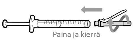 Vaihe 10. Kiinnitä ruiskuun injektioneula Paina ja kierrä injektioneulaa myötäpäivään, kunnes se on täysin kiinnittynyt ruiskuun. Vaihe 11.